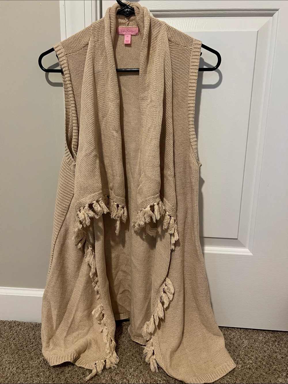 Lilly Pulitzer Tassel Knit Sleeveless Cardigan Vest